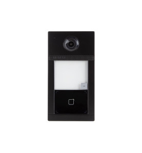 Sonnette vidéo professionnelle IP métal 1 bouton - Noir - PoE - Vellem