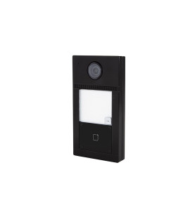 Sonnette vidéo professionnelle IP métal 1 bouton - Noir - PoE - Vellem