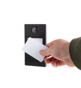 Sonnette vidéo professionnelle IP métal 1 bouton - Noir - PoE - Vellem