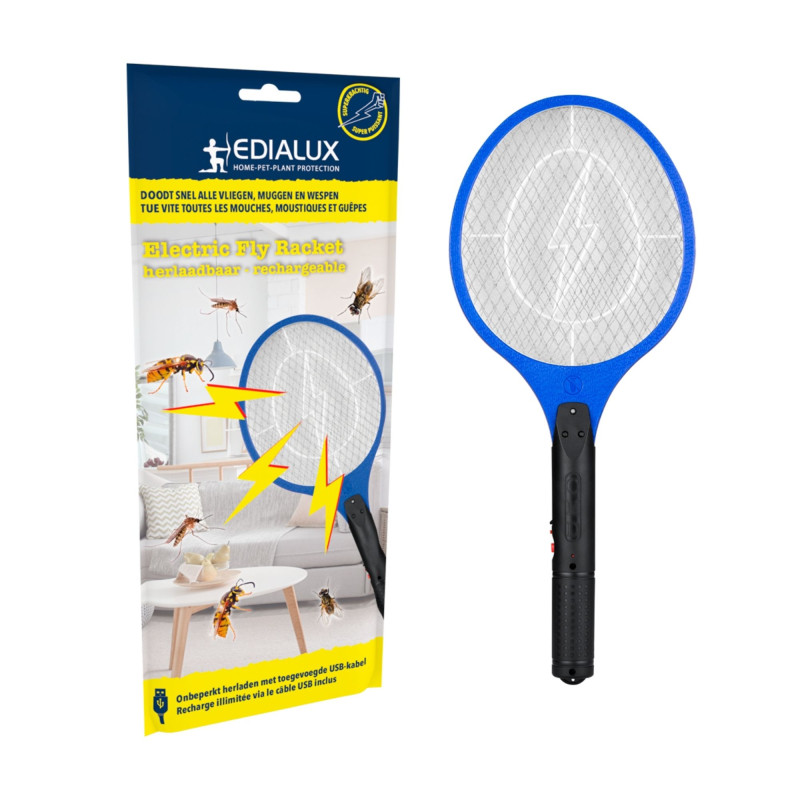 Raquette électrique rechargeable pour mouches