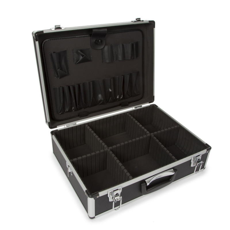 Valise à Outils en Aluminium - 455 x 330 x 152 mm - 22,8 L - Noir
