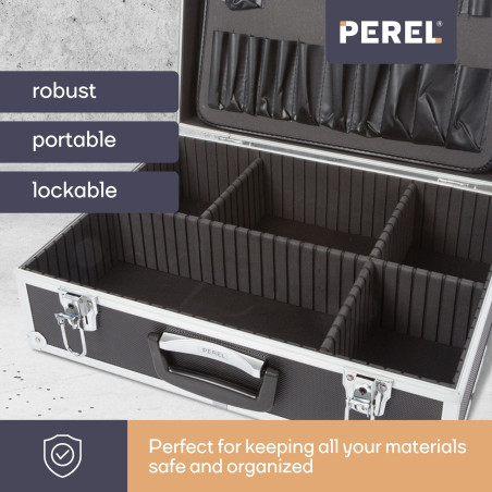 Valise à Outils en Aluminium - 455 x 330 x 152 mm - 22,8 L - Noir