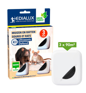 Ultrasonic Defend - souris et rats, max. 90m², 3 pcs - PRL