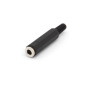 JACK FEMELLE 6.35mm MONO NICKELE NOIR AVEC CAPOT EN CAOUTCHOUC