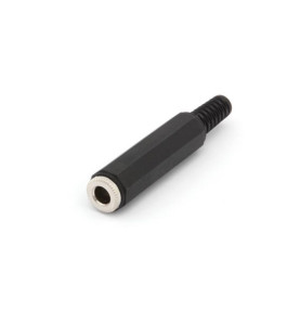 JACK FEMELLE 6.35mm MONO NICKELE NOIR AVEC CAPOT EN CAOUTCHOUC - Velle