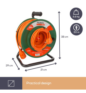 ENROULEUR DE CÂBLE POUR JARDIN 50 m - 3G1.5 - TERRE FRANÇAISE - PRL