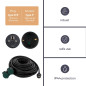 RALLONGE ÉLECTRIQUE AVEC 2 PRISES - USAGE EXTÉRIEUR - 10 m - NOIR - 3G2.5 - TERRE ALLEMANDE