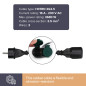 RALLONGE ÉLECTRIQUE AVEC 2 PRISES - USAGE EXTÉRIEUR - 10 m - NOIR - 3G2.5 - TERRE ALLEMANDE