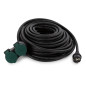 RALLONGE ÉLECTRIQUE AVEC 2 PRISES - USAGE EXTÉRIEUR - 20 m - NOIR - 3G2.5 - TERRE FRANÇAISE -