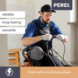 RALLONGE ÉLECTRIQUE AVEC 2 PRISES - USAGE EXTÉRIEUR - 20 m - NOIR - 3G2.5 - TERRE FRANÇAISE -