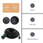 RALLONGE ÉLECTRIQUE AVEC 2 PRISES - USAGE EXTÉRIEUR - 20 m - NOIR - 3G2.5 - TERRE FRANÇAISE -
