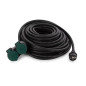 RALLONGE ÉLECTRIQUE AVEC 2 PRISES - USAGE EXTÉRIEUR - 20 m - NOIR - 3G2.5 - TERRE FRANÇAISE -