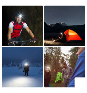 LAMPE FRONTALE 2 EN 1 À 4 LED BLANCHES ET 3 LED ROUGES - PRL