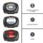 LAMPE FRONTALE 2 EN 1 À 4 LED BLANCHES ET 3 LED ROUGES LAMPE FRONTALE 2 EN 1 À 4 LED BLANCHES ET 3 LED ROUGES