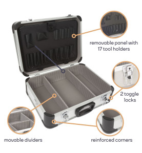 VALISE À OUTILS EN ALUMINIUM - 460 x 330 x 165 mm - 25 L - PRL