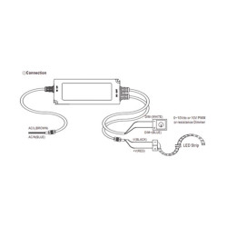 DRIVER LED AC-DC SIMPLE SORTIE AVEC PFC - ENTREE 3 FILS - AJUSTER AVEC POTMETER