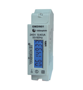 Compteur kwh monophasé pour montage sur rail din - 1 module - Velleman