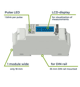 Compteur kwh monophasé pour montage sur rail din - 1 module - Velleman