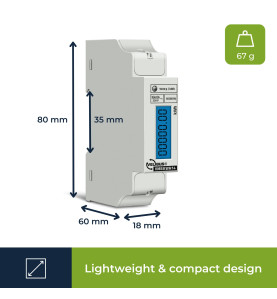 Compteur kwh monophasé pour montage sur rail din - 1 module - Velleman