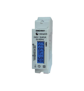Compteur kwh monophasé pour montage sur rail din - 1 module - Velleman