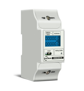 Compteur kwh monophasé pour montage sur rail din - 2 modules - Vellema