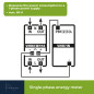 Compteur kwh monophasé pour montage sur rail din - 2 modules