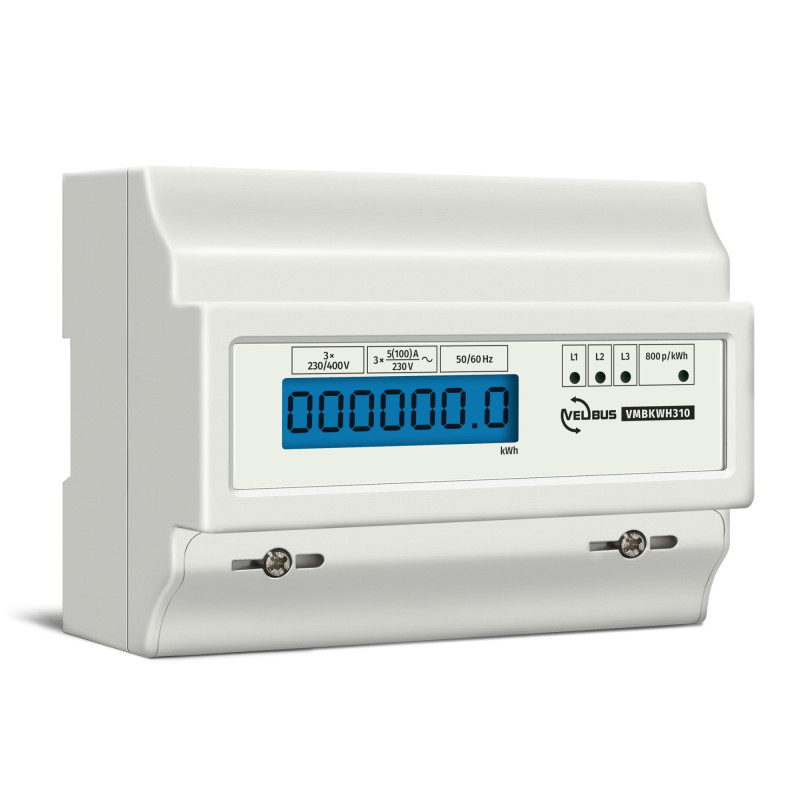 Compteur kwh triphasé pour montage sur rail din - 7 modules - usage professionnel