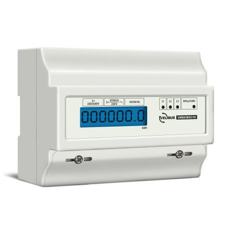 Compteur kwh triphasé pour montage sur rail din - 7 modules - usage pr