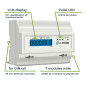 Compteur kwh triphasé pour montage sur rail din - 7 modules - usage professionnel
