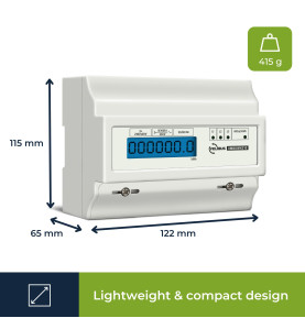 Compteur kwh triphasé pour montage sur rail din - 7 modules - usage pr