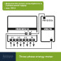 Compteur kwh triphasé pour montage sur rail din - 7 modules - usage professionnel