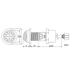 MINI DÉTECTEUR DE MOUVEMENT PIR - À ENCASTRER - 230 VCA - Velleman