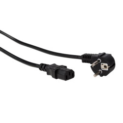 CÂBLE D'ALIMENTATION - NOIR - CEE 7/7 90° + C13 - 1.5 m - 3G1.0 mm² - 
