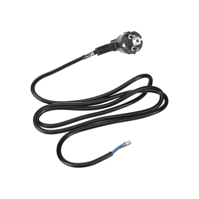 CÂBLE D'ALIMENTATION NOIR CEE 7/7 90 + EXTRÉMITÉS L=1.5 m H05VV-F 3G0.75 mm²