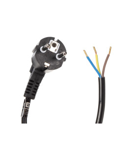 CÂBLE D'ALIMENTATION NOIR CEE 7/7 90 + EXTRÉMITÉS L=1.5 m H05VV-F 3G0.