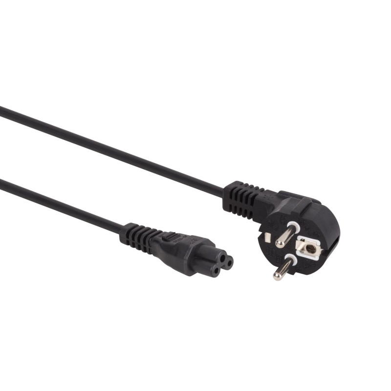 CÂBLE D'ALIMENTATION CEE 7/7 90° + C5 L=1.8 m H05VV-F 3G0.75 mm²