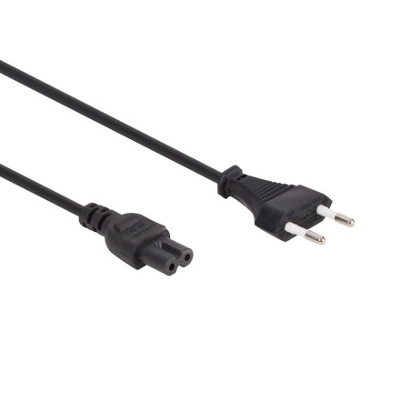 CÂBLE D'ALIMENTATION NOIR CEE 7/16 "FICHE EURO"+ C7 L=2 m H03VVH2-F 2G