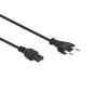 CÂBLE D'ALIMENTATION NOIR CEE 7/16 "FICHE EURO"+ C7 L=2 m H03VVH2-F 2G0.75 mm²