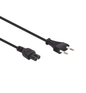 CÂBLE D'ALIMENTATION NOIR CEE 7/16 "FICHE EURO"+ C7 L=2 m H03VVH2-F 2G
