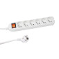 MULTIPRISE À 6 PRISES AVEC INTERRUPTEUR & PROTECTION CONTRE LES SURCHARGES - BLANC - TERRE FRANÇAISE