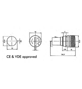 PORTE-FUSIBLE POUR MONTAGE CHASSIS 5 x 20mm - Velleman