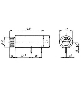 PORTE-FUSIBLE POUR CI 5 x 20mm - TYPE HORIZONTAL - Velleman
