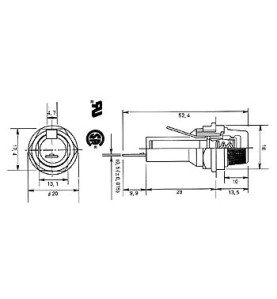 PORTE-FUSIBLE POUR MONTAGE CHASSIS 6.35 x 31.8mm - Velleman