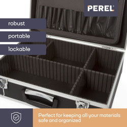 VALISE À OUTILS AVEC BORDS EN ALUMINIUM - 455 x 330 x 152 mm - 22,8 L - NOIR