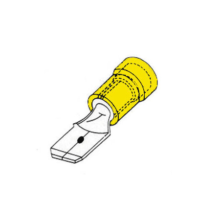 COSSE MALE 6.4mm JAUNE - Velleman
