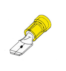 COSSE MALE 6.4mm JAUNE - Velleman