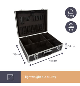 VALISE À OUTILS AVEC BORDS EN ALUMINIUM - 455 x 330 x 152 mm - 22,8 L 