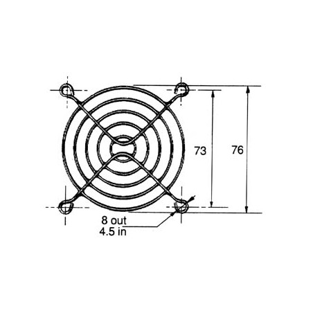 GRILLE POUR VENTILATEUR 80 x 80mm