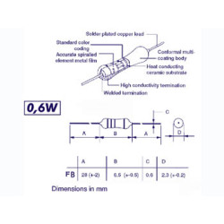 RESISTANCE A COUCHE METALLIQUE 0.6W 5% 8K2