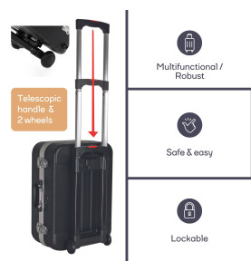 MALLETTE TROLLEY EN ABS - 461 x 335 x 190 mm - 29,3 L - PRL